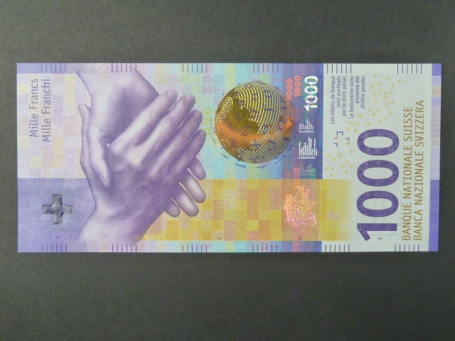 1000 Franken 2017, podpis "Jean Studer"/"Andréa M.Maechler", BNB B360a