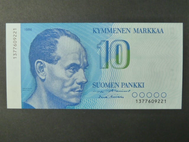 10 Markkaa / Mark 1986, var. podpisů, BNB. B397a