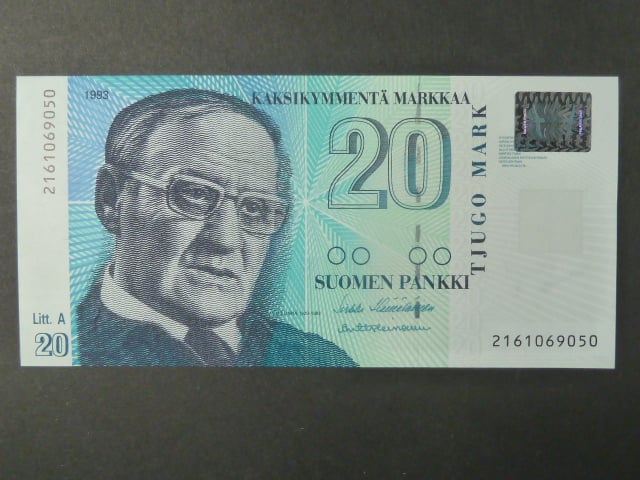 20 Markkaa / Mark 1993 var. podpisů, BNB. B407a