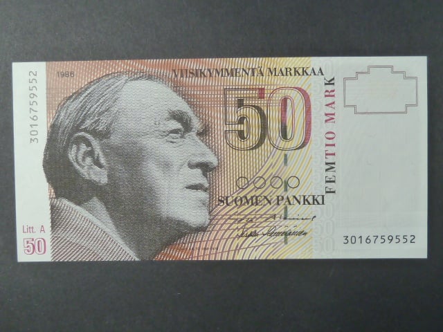 50 Markkaa / Mark 1986 var. podpisů, BNB. B403a