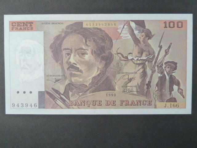100 Francs 1990, BNB. B1011o, Pi. 154e