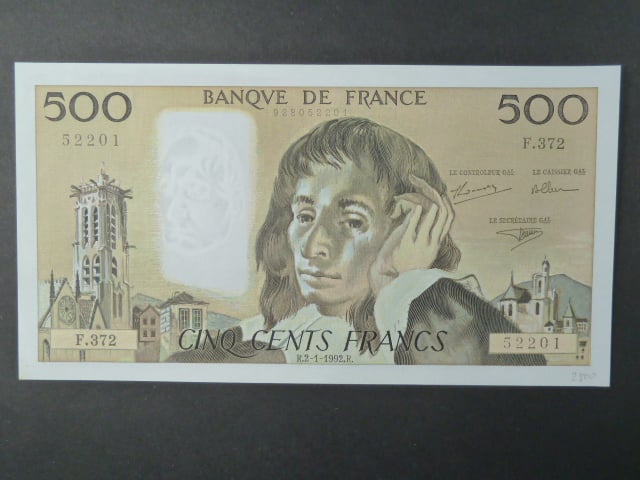 500 Francs 2.1.1992, BNB. B1013i,  Pi. 156i