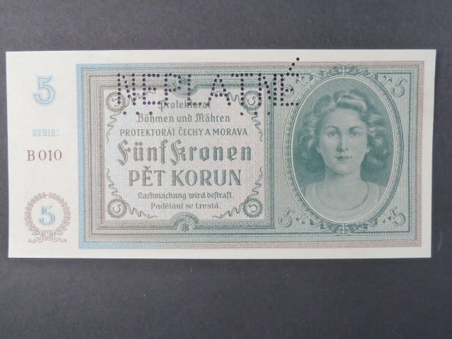 5 K 1940 série B 010, perf. NEPLATNÉ, He. 31 S2