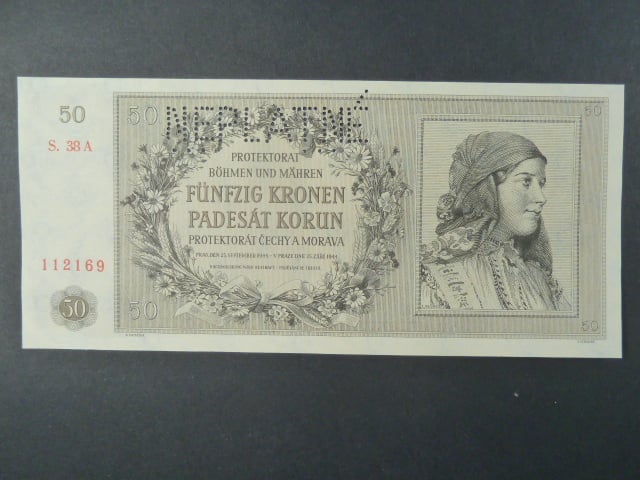 50 K 1944 série 38 A, perf. NEPLATNÉ