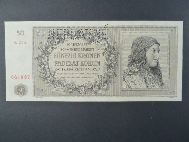 50 K 1944 série 25 A, perf. NEPLATNÉ
