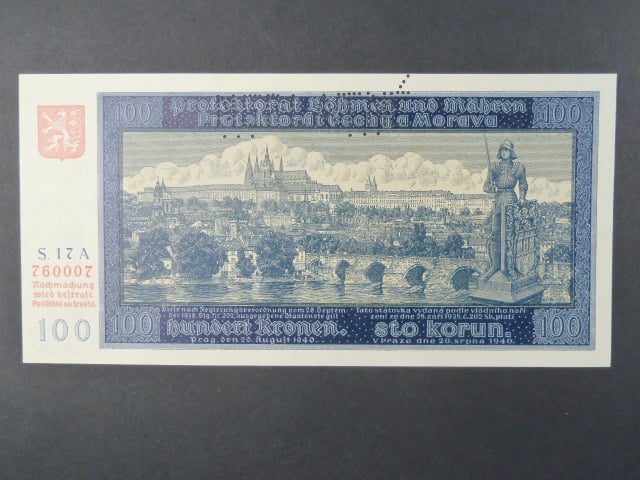 100 K 1940, série 17 A I. vydání, perf. NEPLATNÉ, He. 32 S2