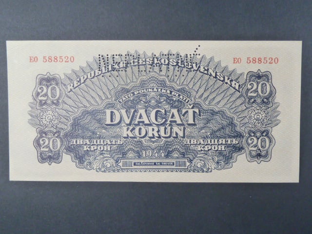 20 K 1944 série EO, číslovač 6b, 1x perf. NEPLATNÉ, He. 58 S5