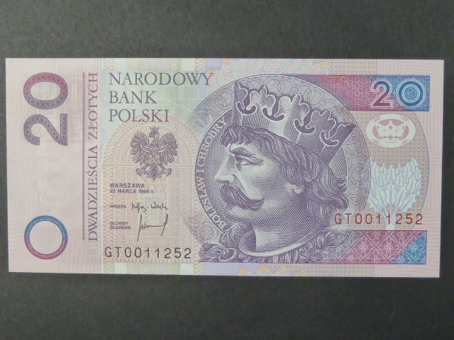 20 Zlotych 1994 série GT, BNB. B855b