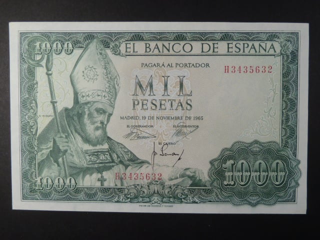 1000 Pesetas 1965, série H, BNB. B617a, Pi. 151