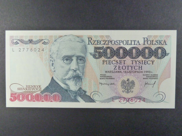 500.000 Zlotych 16.11.1993 série K, BNB. B851a