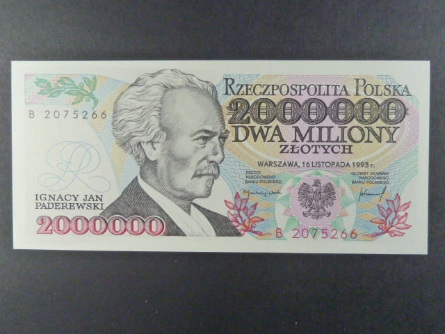 2.000.000 Zlotych 16.11.1993 série B, BNB. B853a