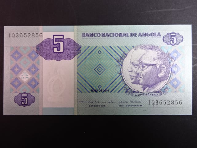 ANGOLA, 5 Kwanzas 2010, BNB. B535b