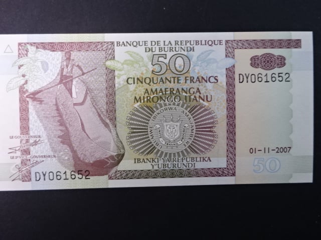 BURUNDI, 50 Francs 2007, BNB. B222g