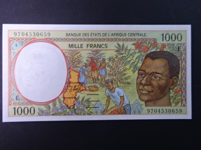 STŘEDNÍ AFRIKA-KAMERUN, 1000 Francs 1997 T, BNB. B102Ed