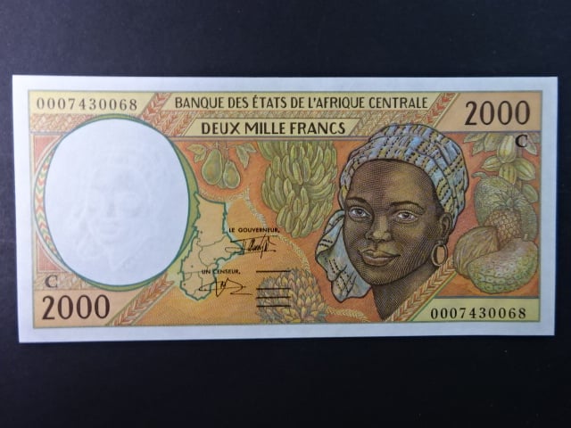 STŘEDOAFRICKÉ STÁTY-KONGO, 2000 Francs 2000 C, BNB. B103Cg