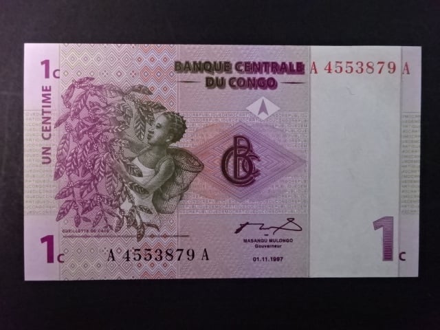 KONGO, 1 Centime 1997, BNB. B301a