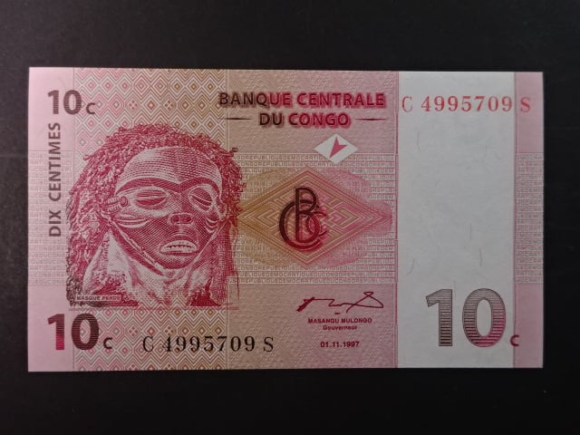 KONGO, 10 Centimes 1997, BNB. B303a