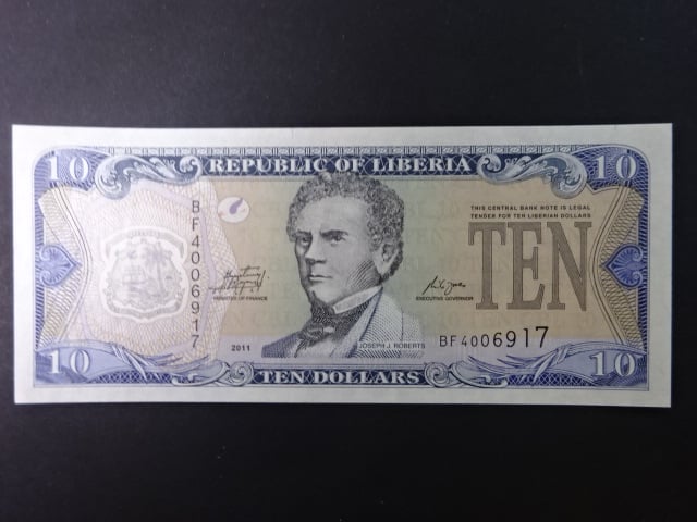 LIBÉRIE, 10 Dollars 2011, BNB. B307f
