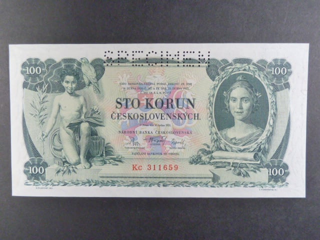 100 Kč 10.1.1931, serie Kc, III.vydání, perf. SPECIMEN