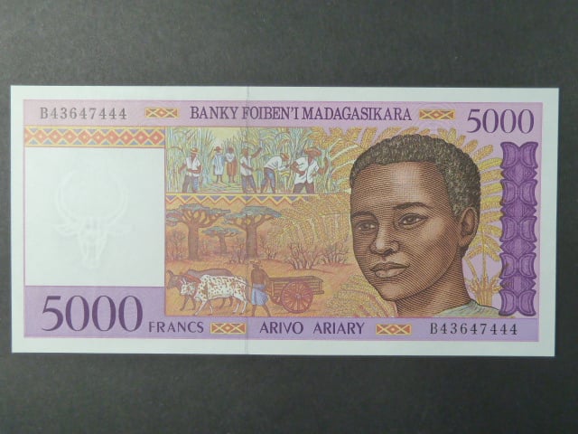 MADAGASKAR, 5000 Francs 1995, BNB. B314b