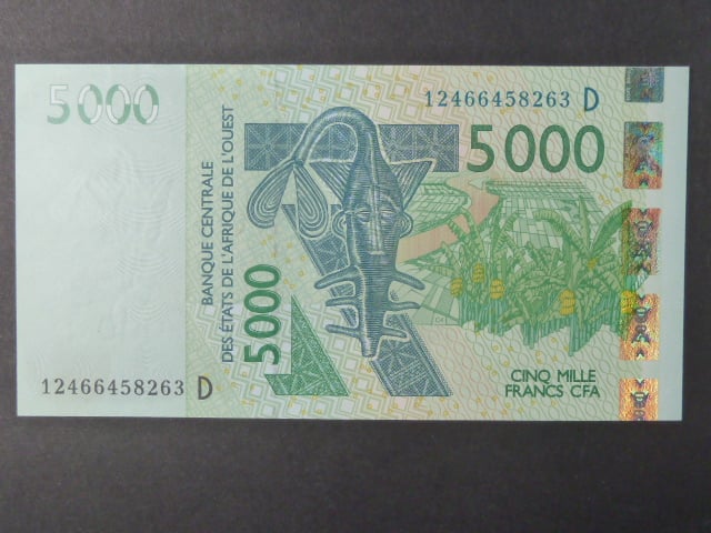 ZÁPADNÍ AFRIKA, MALI, 5000 Francs 2012 D, BNB. B123Dl