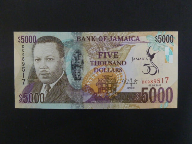 JAMAJKA, 5000 Dollars 2012, BNB. B248a, Pi. 93