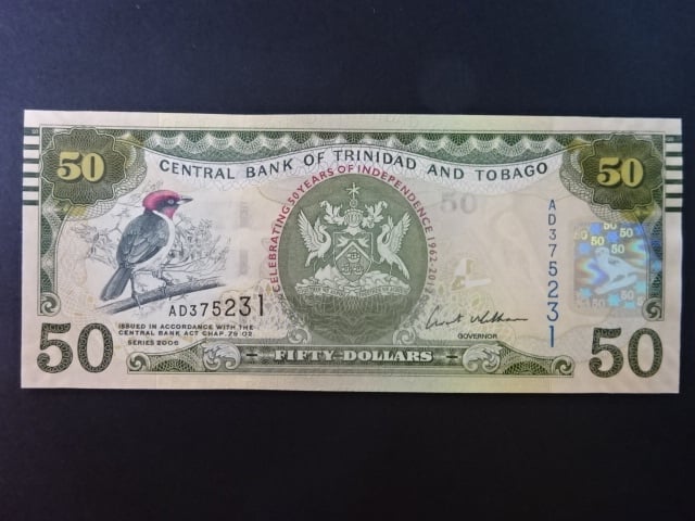 TRINIDAD A TOBAGO, 50 Dollars 2012 paměrní, BNB. B227a, Pi. 53