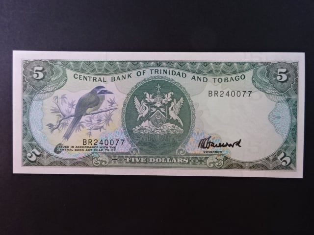 TRINIDAD A TOBAGO, 5 Dollars 1985, BNB. B212c, Pi. 37
