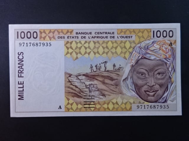 ZÁPADNÍ AFRIKA, POBŘEŽÍ SLONOVINY, 1000 Francs 1997 A, BNB. B116Ag