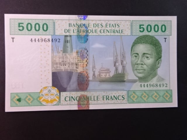 STŘEDOAFRICKÉ STÁTY-KONGO, 5000 Francs 2002 T, BNB. B109Tc