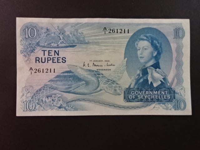 SEYCHELY, 10 Rupees 1968, BNB. B122a, Pi. 15