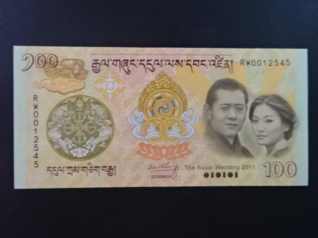 BHÚTÁN, 100 Ngultrum 2011 pamětní, BNB. BNP201a, Pi. 35