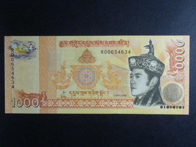 BHÚTÁN, 1000 Ngultrum 2008, BNB. B223, Pi. 34
