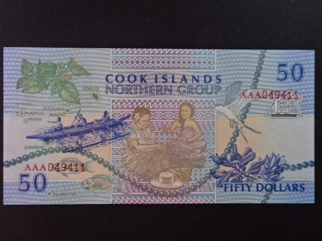 COOKOVY OSTROVY, 50 Dollars 1992, BNB. B110a, Pi. 10