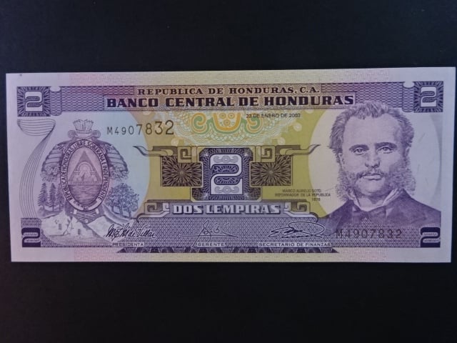 HONDURAS, 2 Lempira 2003, BNB. B326h, Pi. 80
