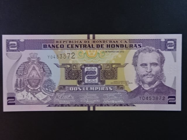 HONDURAS, 2 Lempira 2012, BNB. B345a, Pi. 97