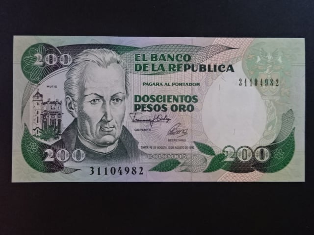 KOLUMBIE, 200 Pesos 1992, BNB. B967l, Pi. 429A