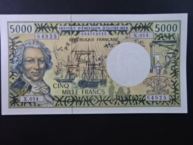 FRANCOUZSKÝ PACIFIK, 5000 Francs 2010, BNB. B103i,  Pi. 3