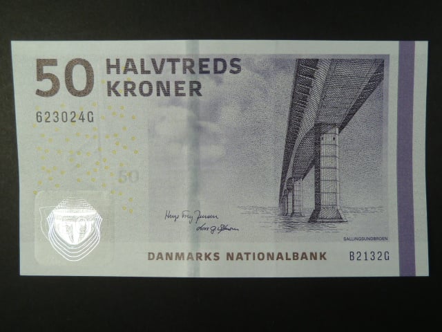 50 Kroner 2013, podpis "Lars Gerrild Sorensen"/"Hugo Frey Jensen", BNB. B935d, Pi. 65