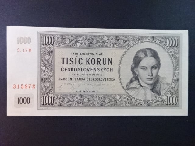 1000 Kčs 16.5.1945 série B 17