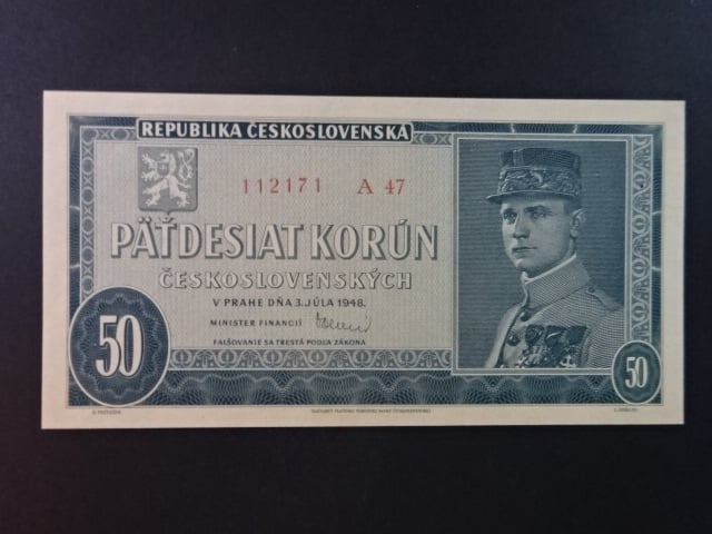 50 Kčs 3.7.1948, serie A 47