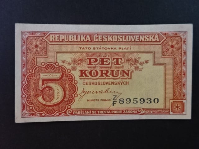 5 Kčs 1945 série Z/F