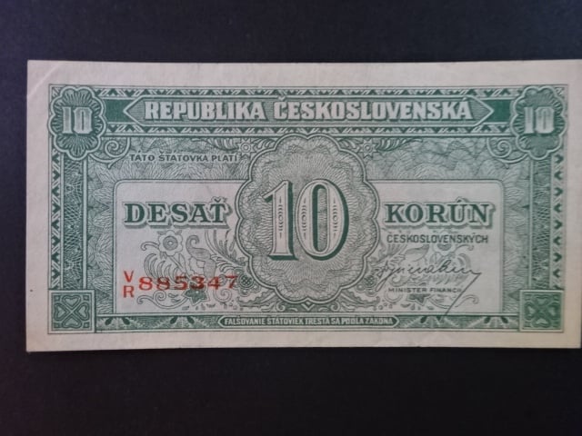 10 Kčs 1945 série V/R