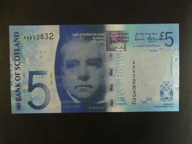 Bank of Scotland, 5 Pounds 2007, BNB.