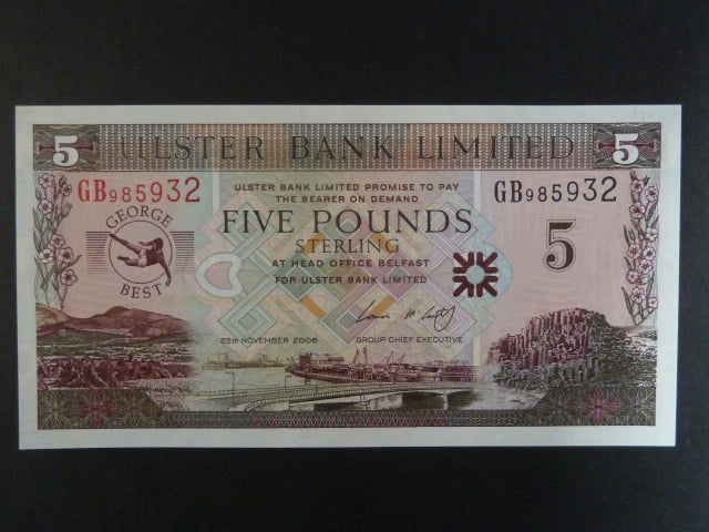 Ulster Bank Limited, 5 Pounds 2006, BNB. B935a, Pi. 339