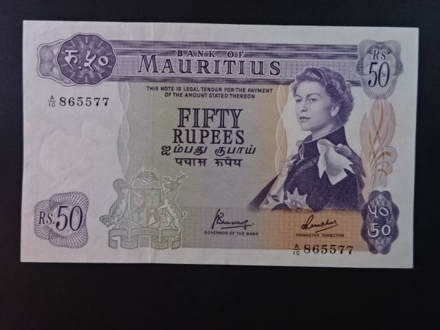 MAURITIUS, 50 Rupees 1967, BNB. B404c, Pi. 33