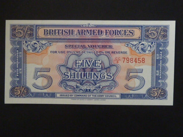 BRITISH ARMED FORCES, 5 Schilling 1948, 2nd series, BNB. B712a, Pi. M20a