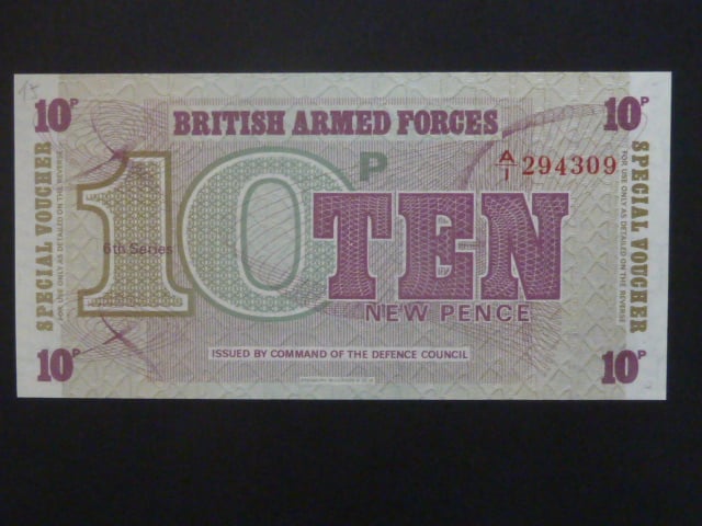 BRITISH ARMED FORCES, 10 Pence 1972, 6th series, BNB. B738b, Pi. M48