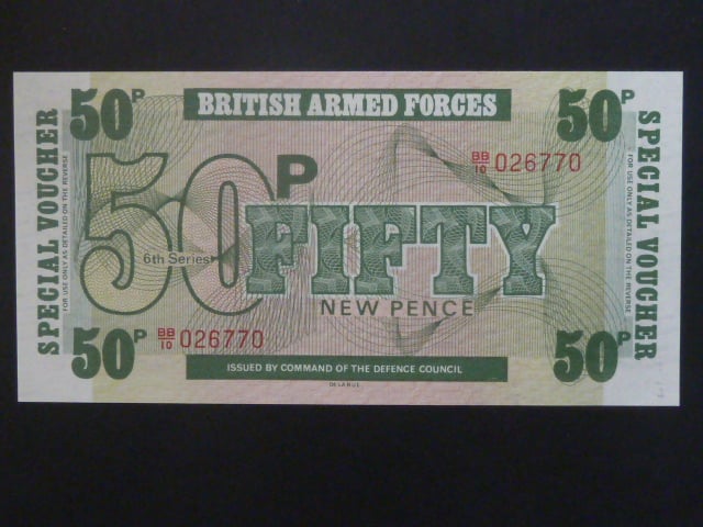 BRITISH ARMED FORCES, 50 Pence 1972, 6th series, BNB. B739a, Pi. M46