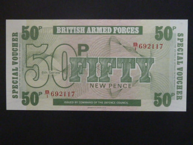 BRITISH ARMED FORCES, 50 Pence 1972, 6th series, BNB. B739b, Pi. M49